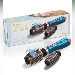 Brand new - CORTEX BEAUTY 2-in-1 Revolving Hot Blow Dryer Brush Blue Rose Gold